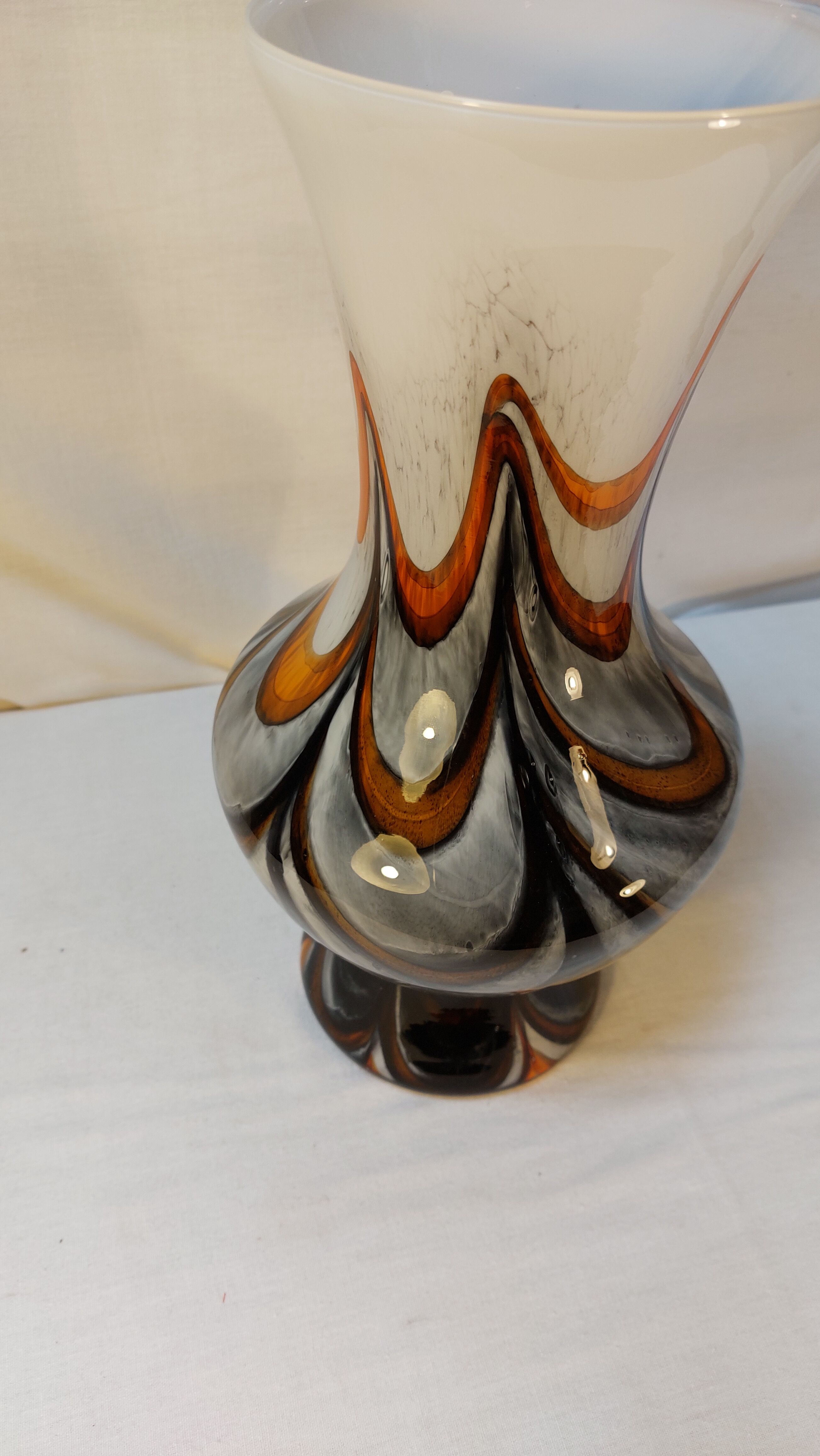 Murano Vase by Carlo Moretti - Marbled Florence Opaline - 70s