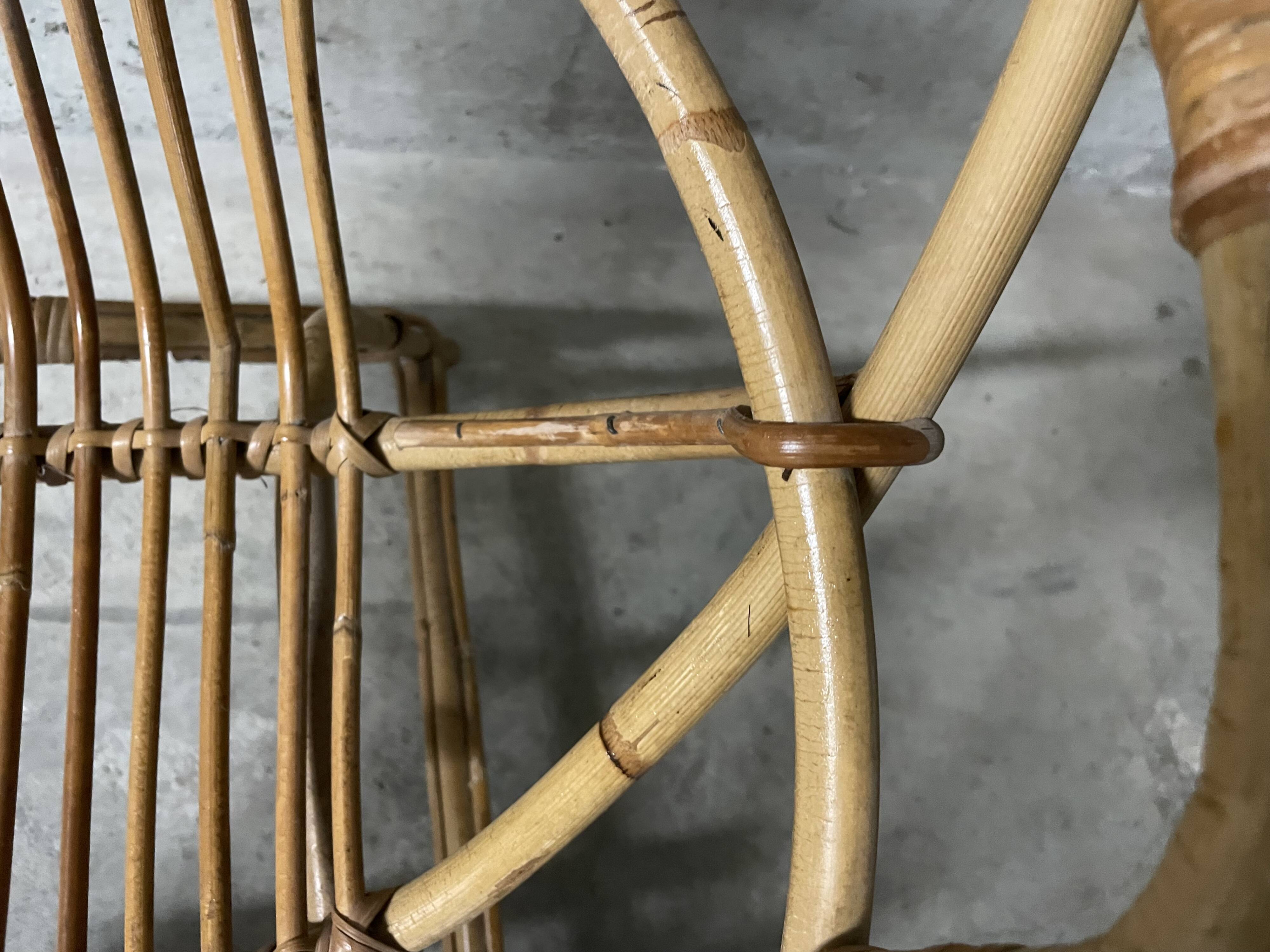 Fauteuil en rotin années 60