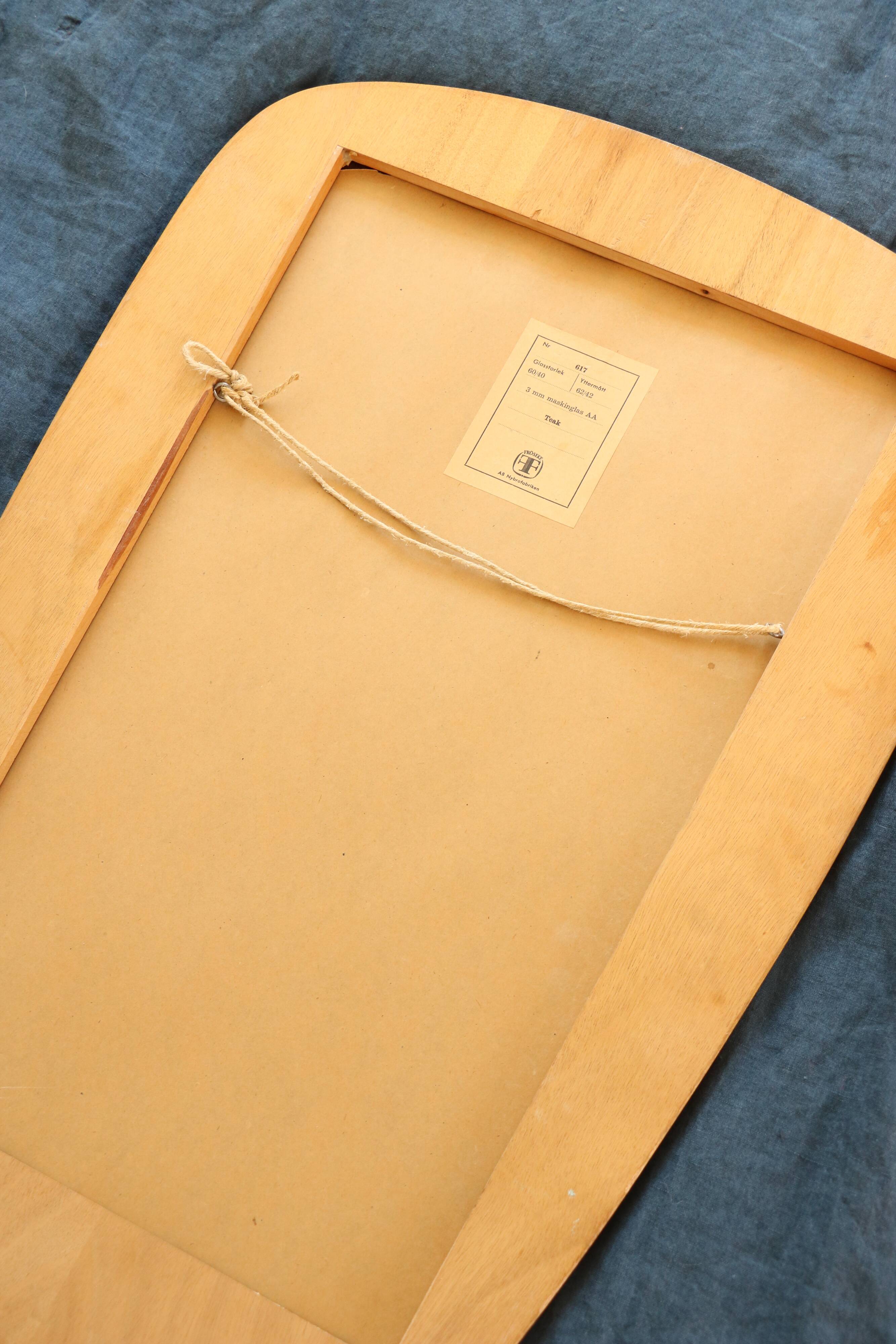 Teak mirror, Sweden, AB Nybrofabriken, Fröseke, 1960