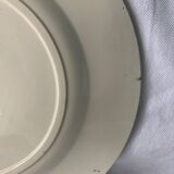 Lot of 12 old flat plates and 2 dishes, Terre de fer Henri II Salins