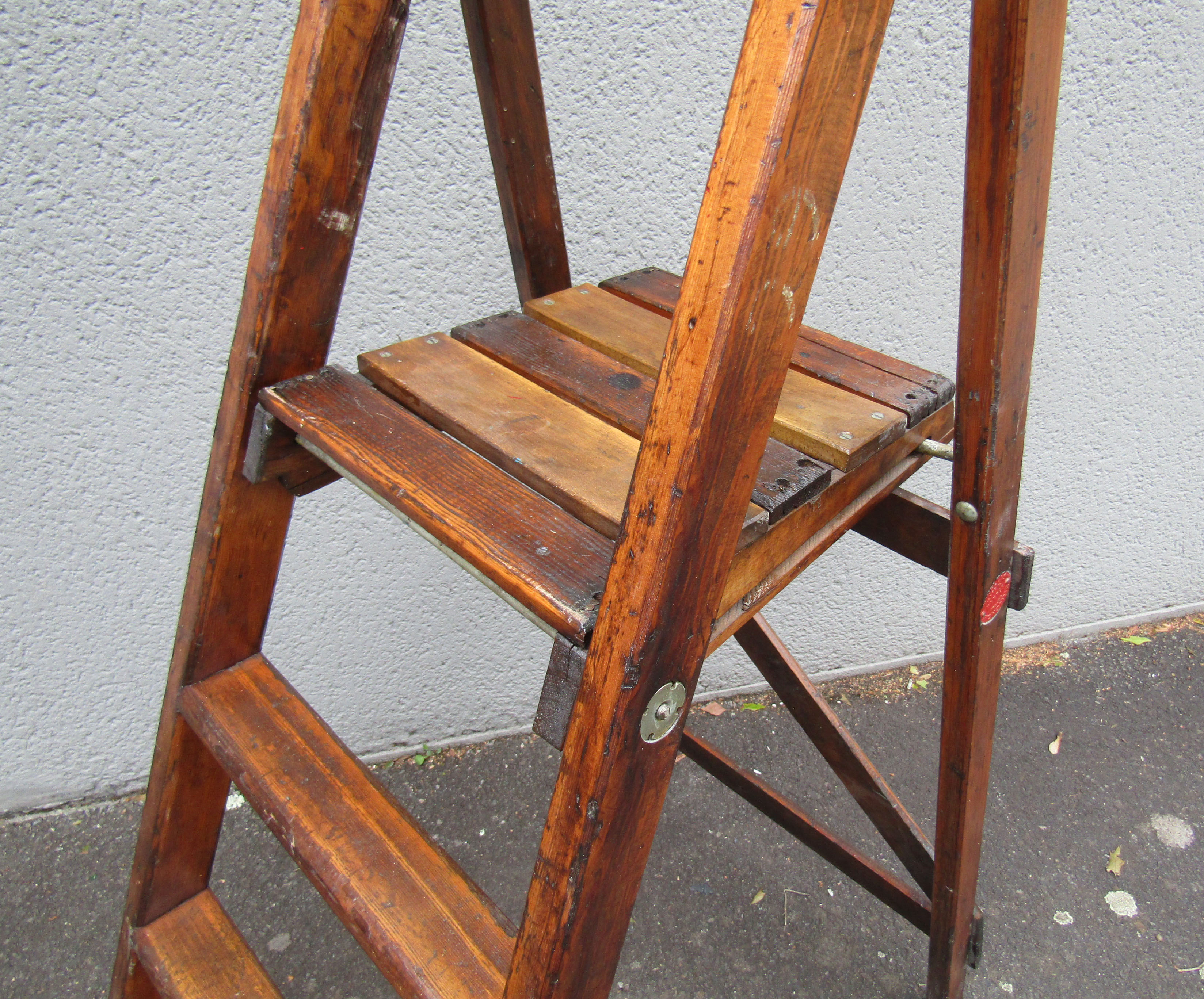 old stepladder scale vintage library