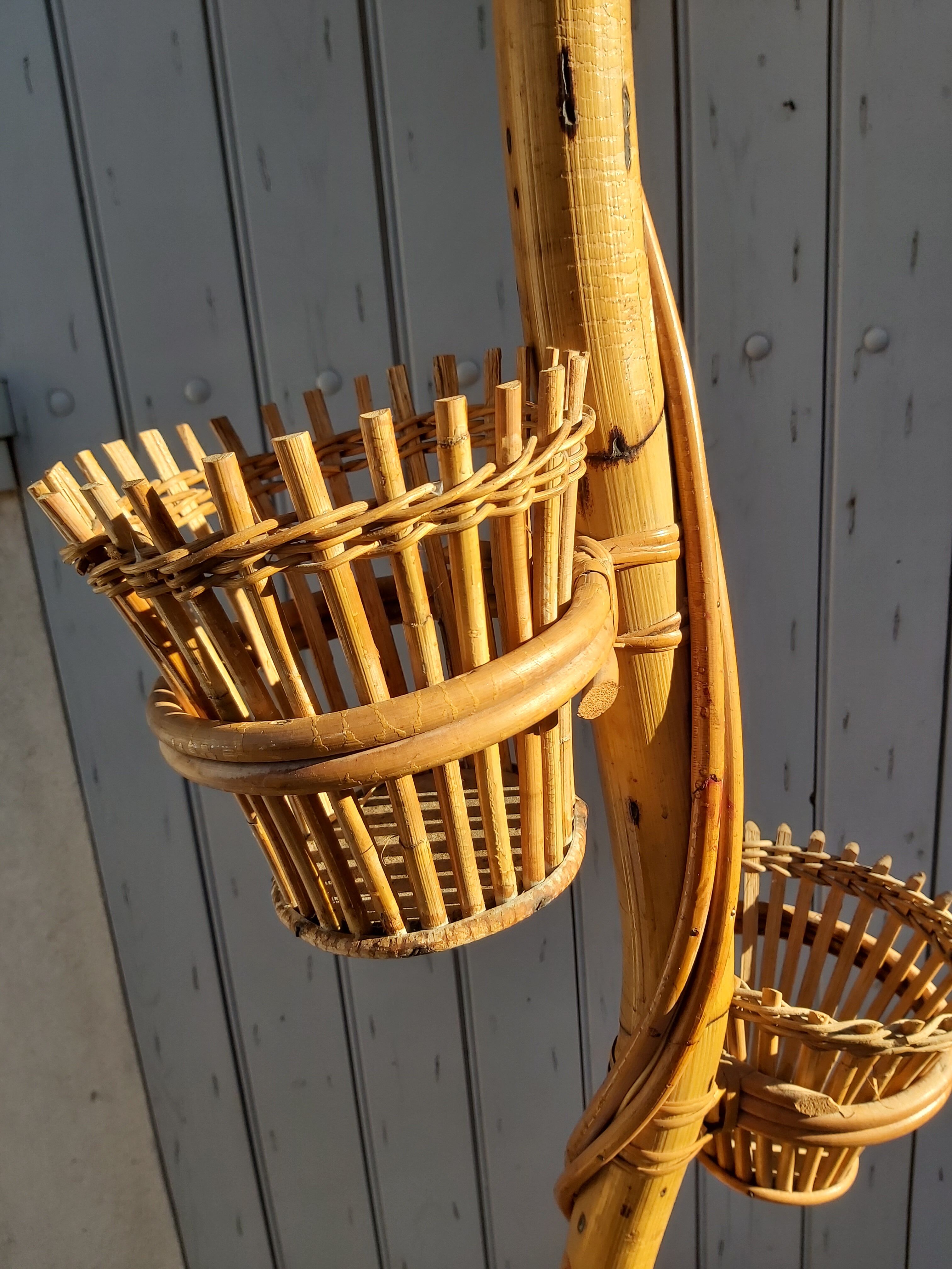 Vintage rattan lamppost