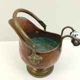 Copper pot cover and a pitcher-style brass handle