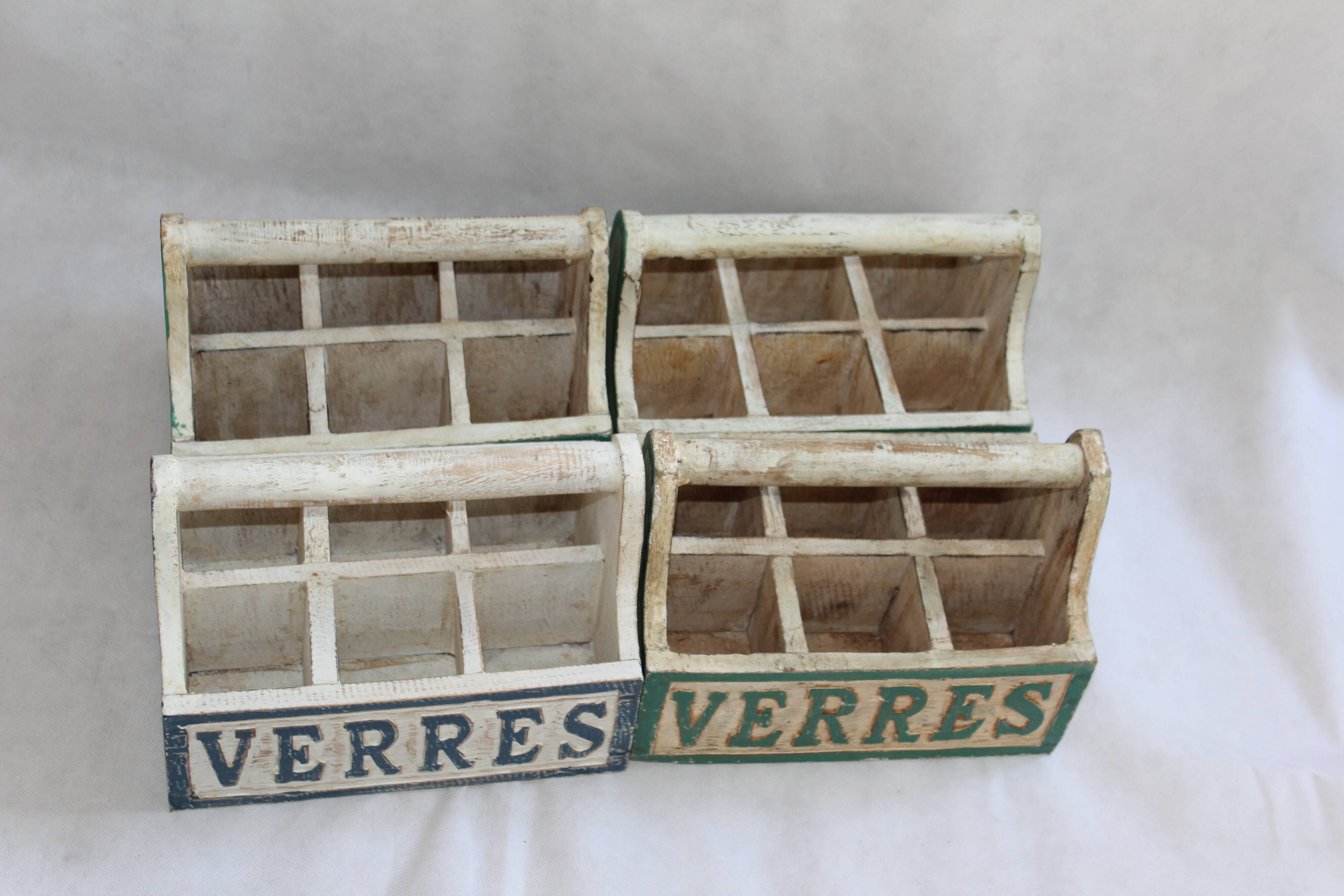 Lot of vintage wooden door-glass