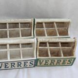 Lot of vintage wooden door-glass