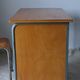 Bureau d'écolier et chaise vintage métal et bois clair