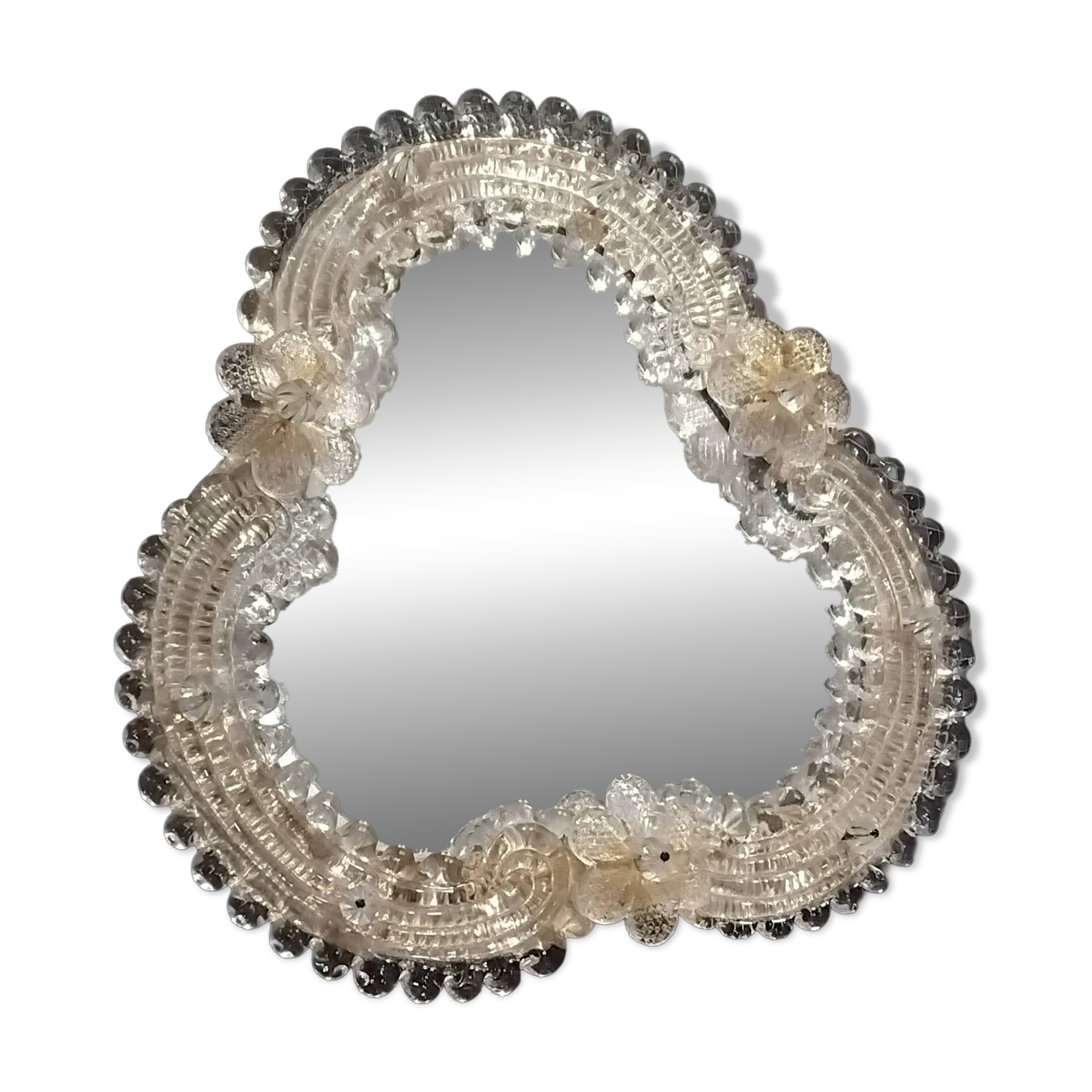 Vintage tabletop mirror, venetian murano glass