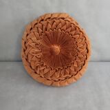 Round pleated velvet cushion