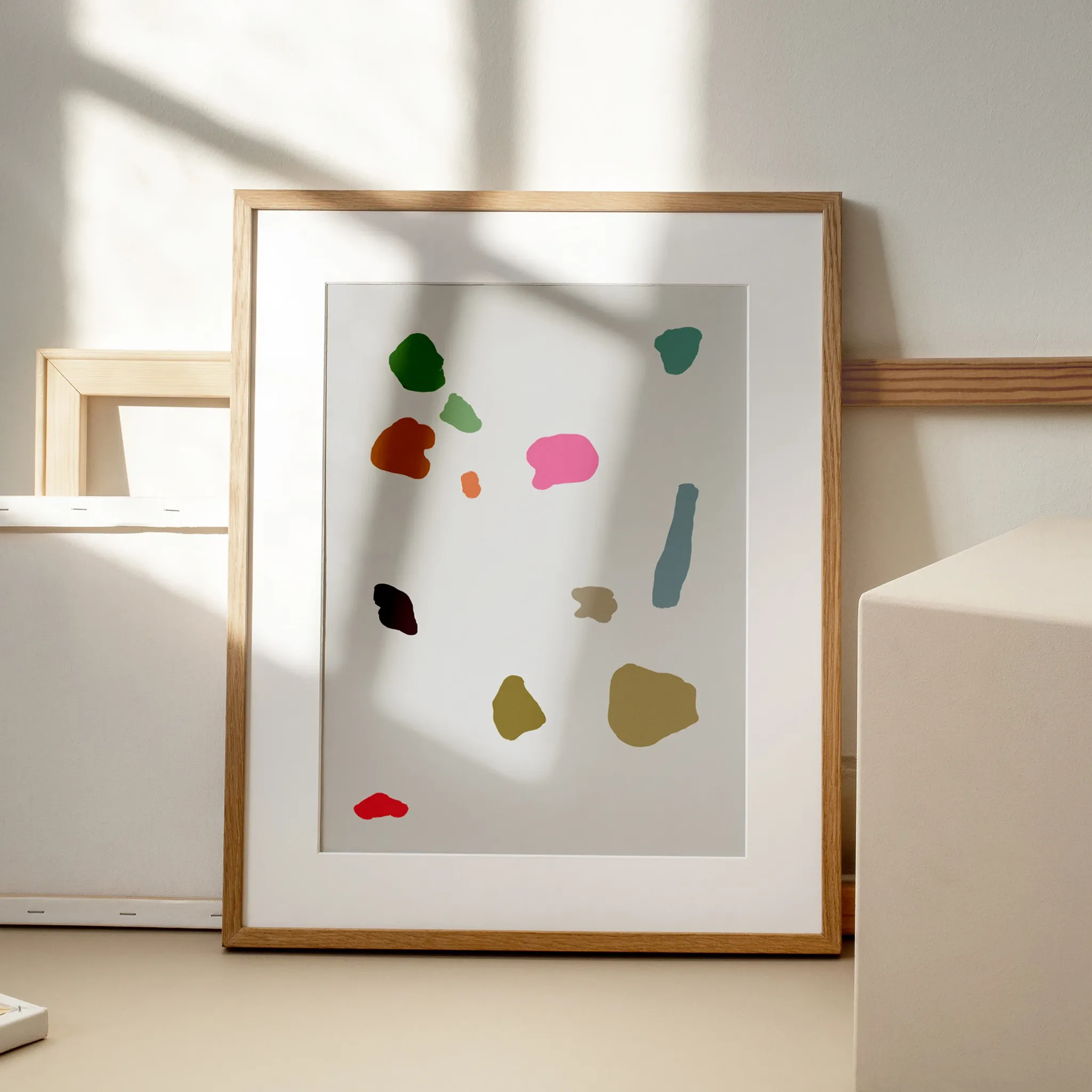 Abstract pebbles giclee print 50x70 cm