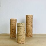 Trois vases rouleau grès vintage