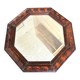 Octagonal mirror, glossy varnished oak, Art Deco.