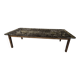 Vintage 1970s smoked glass wood coffee table
