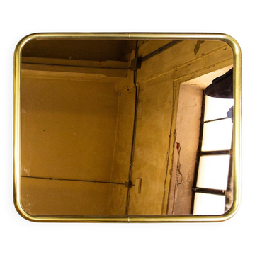 Miroir en métal doré, Italie années 1970