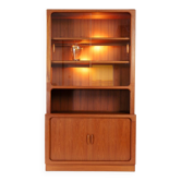 Teak Dyrlund highboard display case with shutter doors