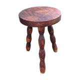 Tripod stool feet "rosary" in vintage wood 60s-70s