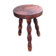 Tripod stool feet "rosary" in vintage wood 60s-70s
