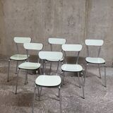 Table et chaises en formica vert menthe