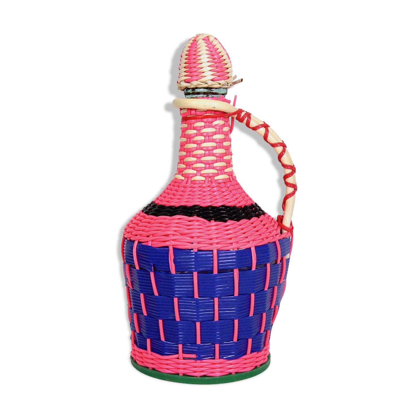 Scoubidou pink and blue bottle