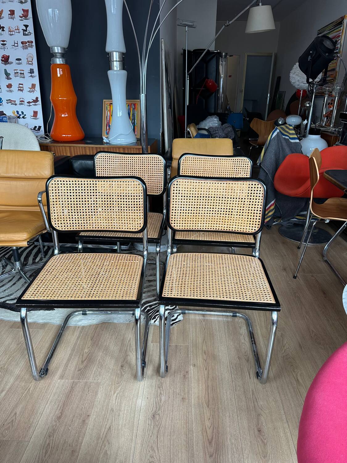 4 Cesca B32 chairs by Marcel Breuer