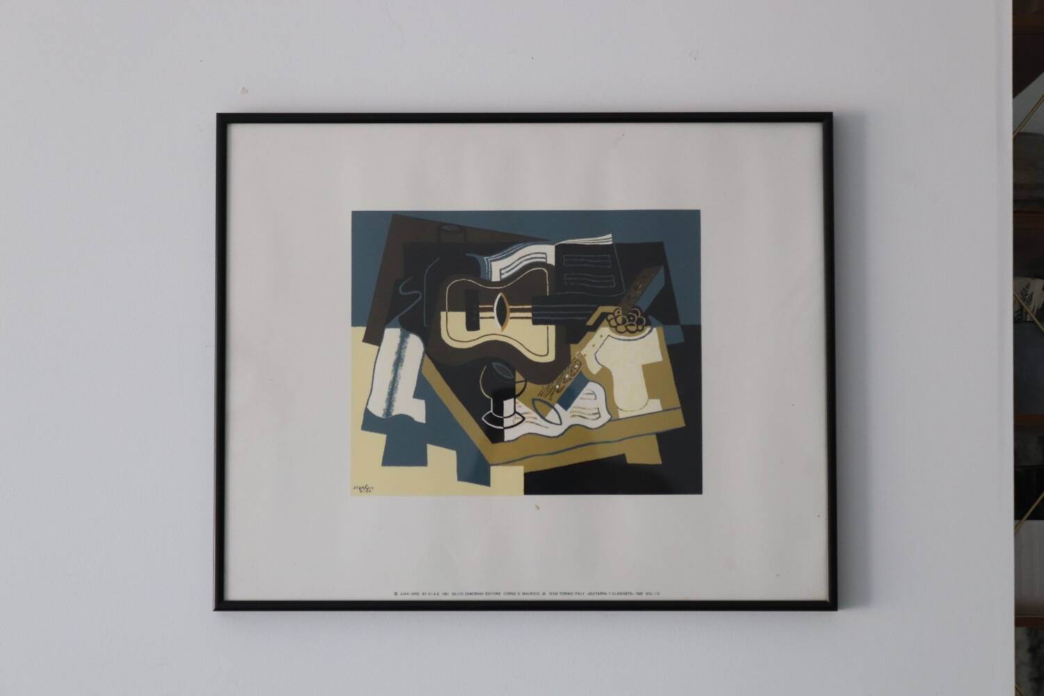 Framed poster 1991 "guitar and clarinet" Juan gris 1920