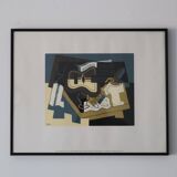 Framed poster 1991 "guitar and clarinet" Juan gris 1920
