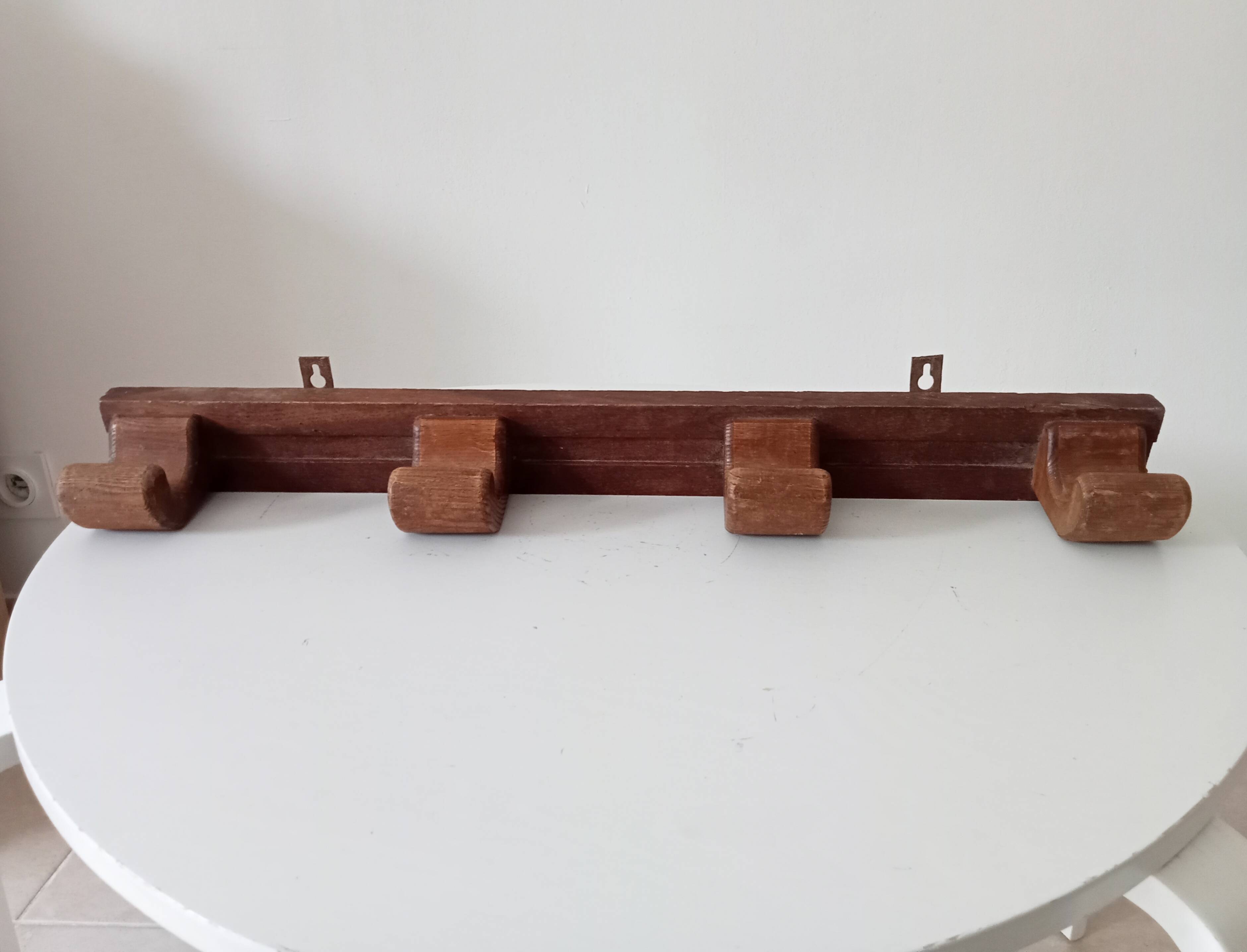 Antique wall coat rack folk art