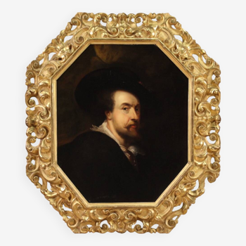 Portrait de Rubens avec spectaculaire cadre doré du XIXe siècle