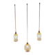 Suspension with 3 transparent bubble glass globes.
