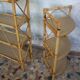 Pair of rattan shelves including a corner shelf