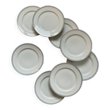 8 old porcelain flat plates from the Couleuvre factory