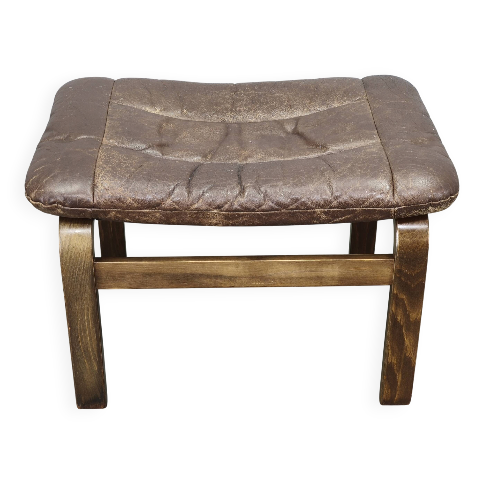 Leather Ottoman by Ingmar Relling for Westnofa, Norway, 1960s