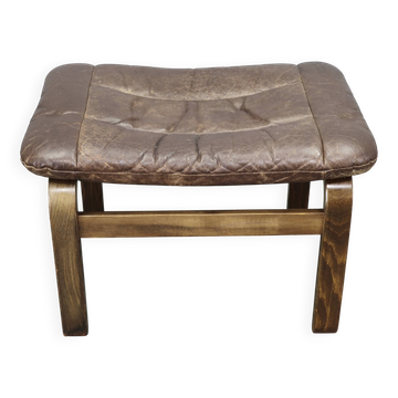 Leather Ottoman by Ingmar Relling for Westnofa, Norway, 1960s