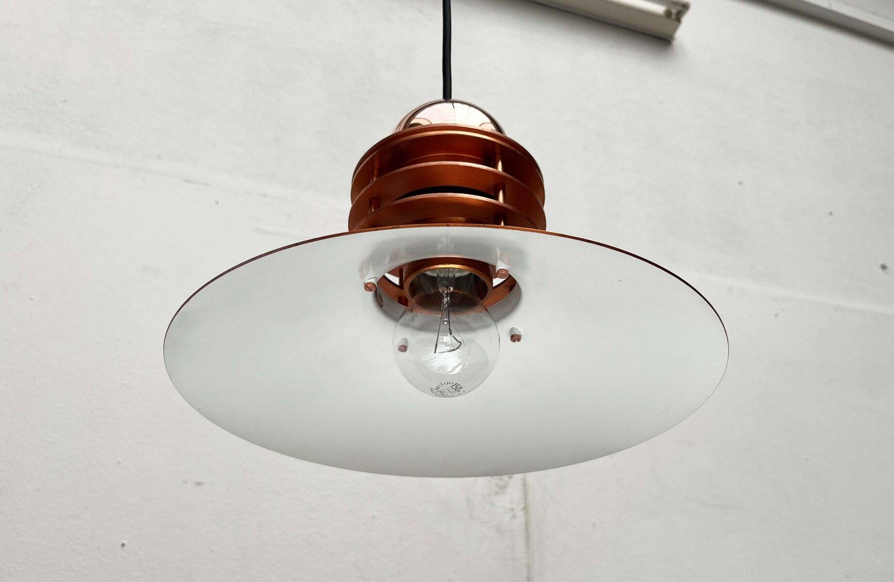 Vintage Copper Pendant Lamp Nyhavn by Alfred Homann and Ole V. Kjær for Louis Poulsen, 1980s