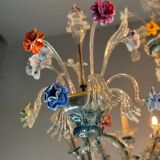 Rezzonico Gondola Chandelier In Multicolored Murano Glass Circa 1900