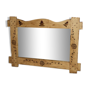 Miroir artisanal en bois deco chalet