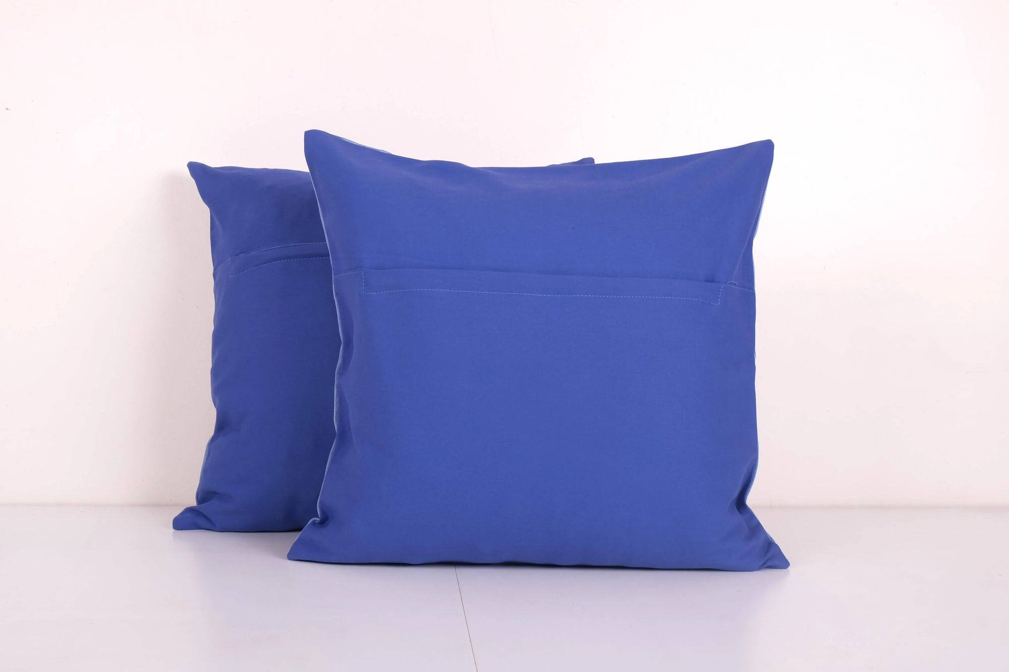 Set of 2 vintage embroidered cushion covers 48x48 cm