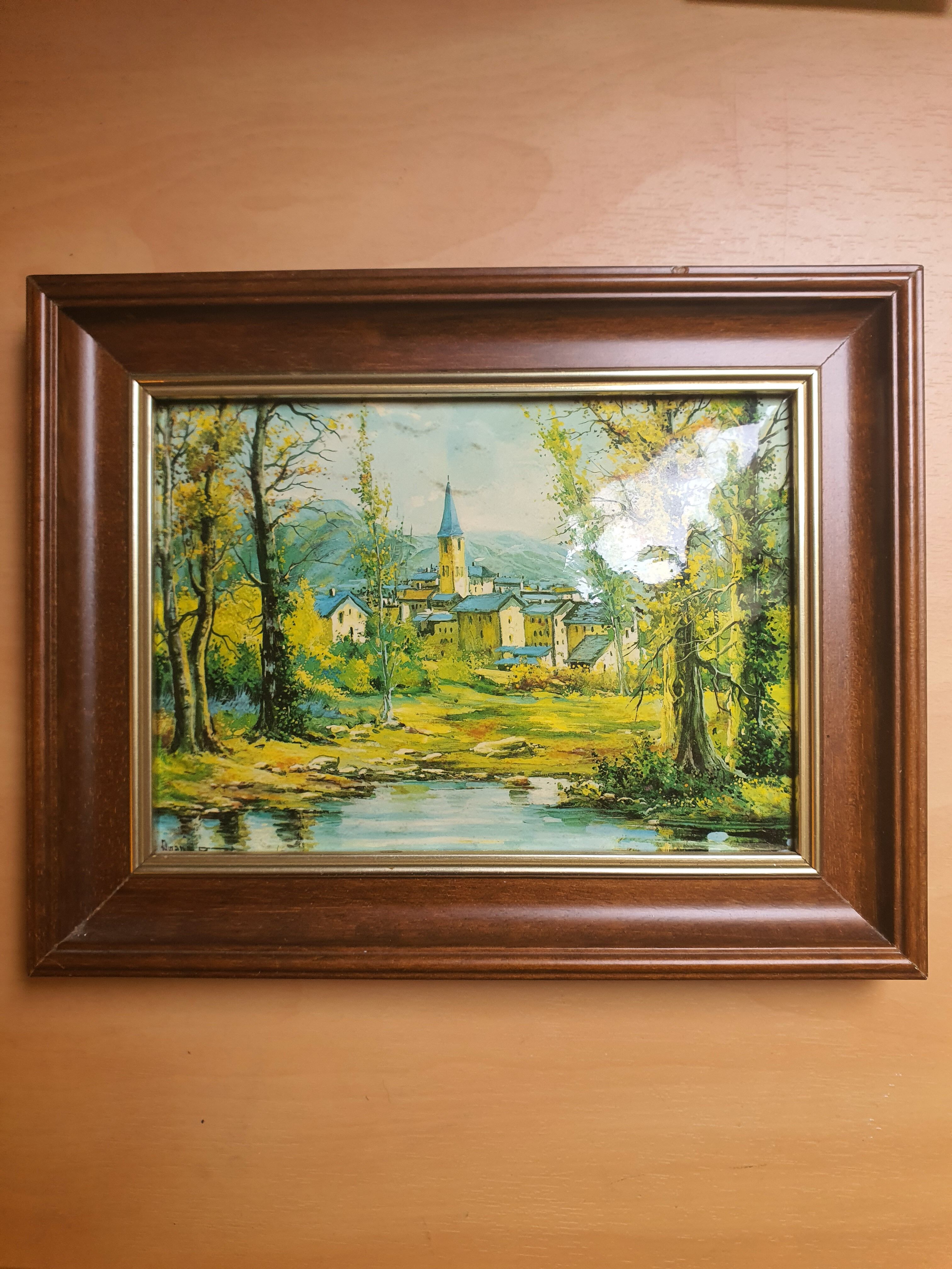 Village and forest painting