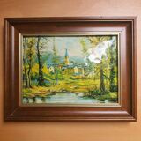 Village and forest painting