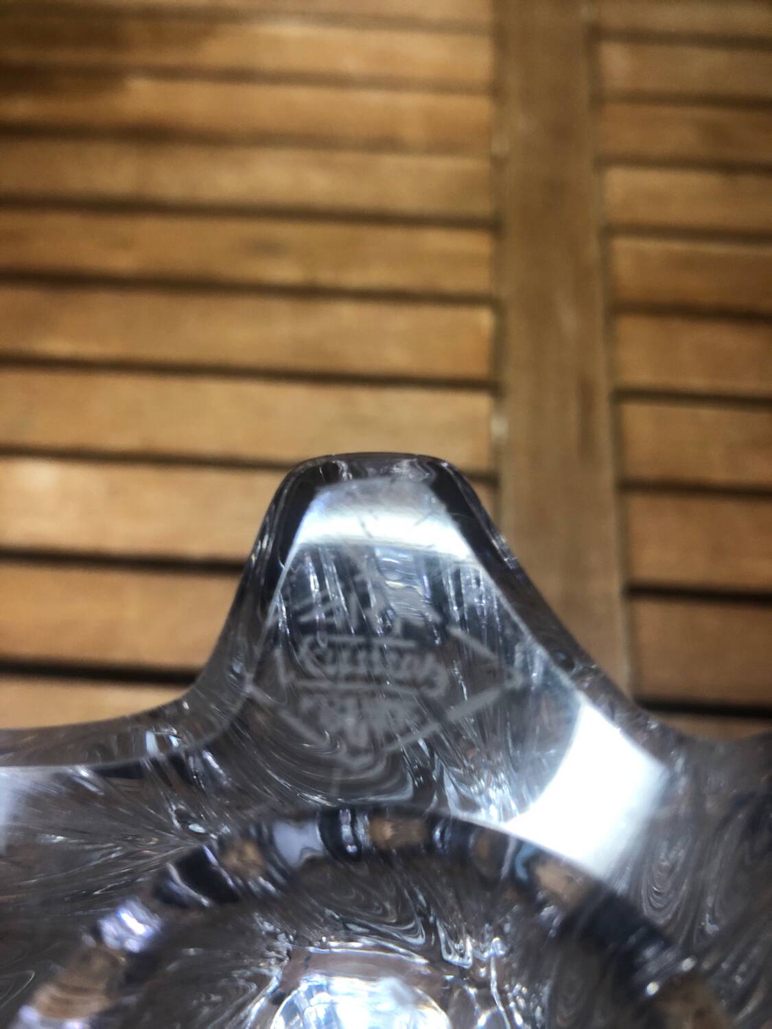 Old VANNES Crystal Vase Vintage Molded Glass #A410