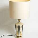 Large ceramic table lamp with Egyptian motifs by Nicolas Blandin, Paris