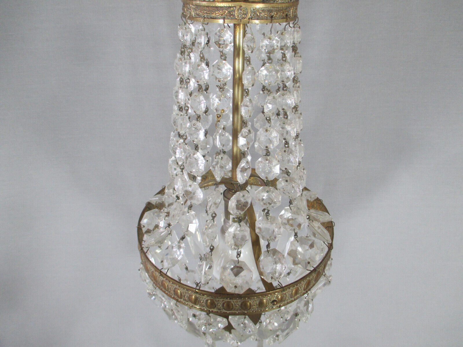 Mongolian chandelier with tassels crystal brass