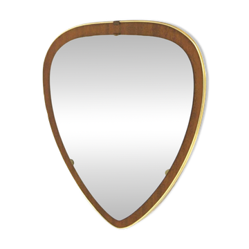 Scandinavian teak mirror, 37x34cm, Sweden, 1960