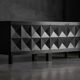 Brutalist De Coene sideboard in stained oak, Belgium, 1970s