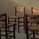 Handcrafted chairs in solid pine and woven straw – France, circa 1950