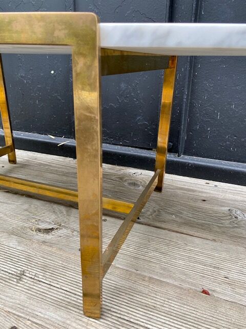 Coffee table carrara marble/solid brass 1960