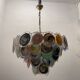 Large Space Age  Murano Glass Disc Chandelier 1970’s