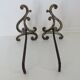 Paire de grands chenets art nouveau en bronze
