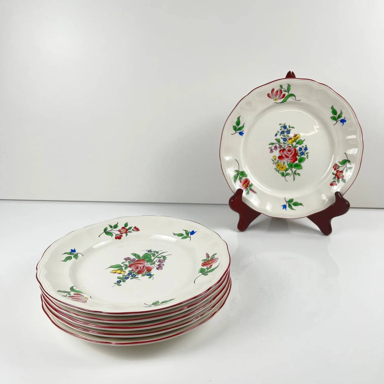 Set de 6 assiettes à dessert KG Lunéville – modèle Réverbère