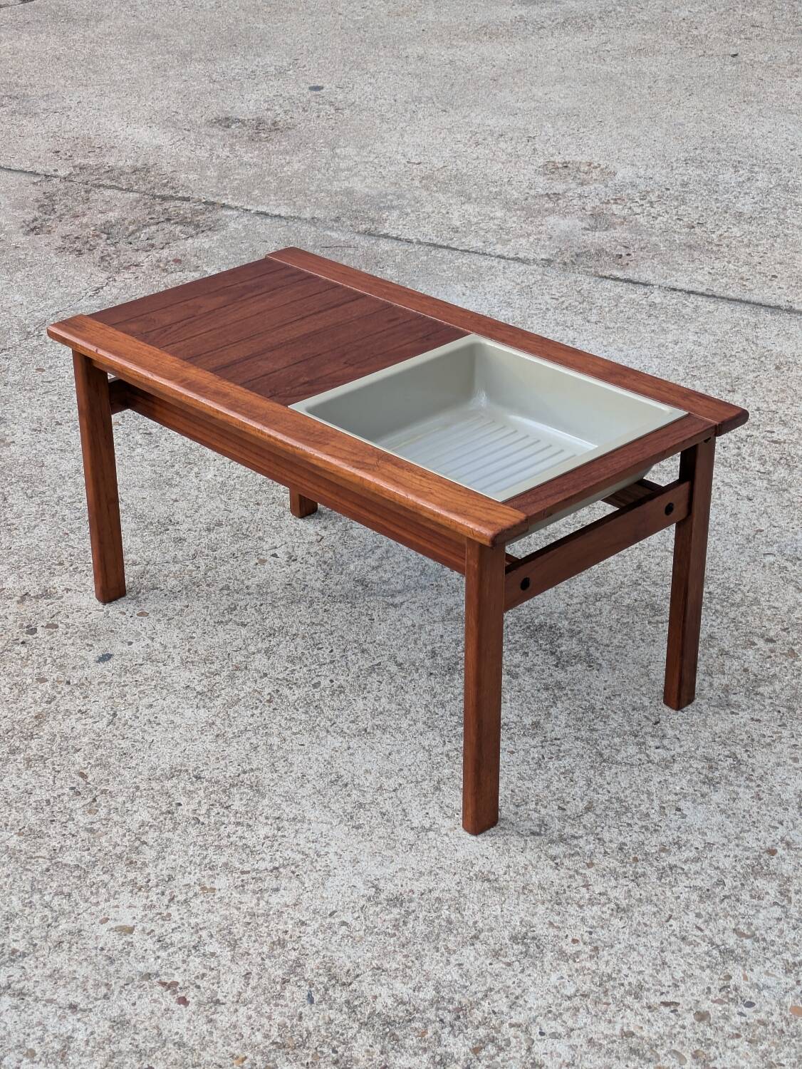 Vintage Scandinavian teak planter coffee table – 1960s