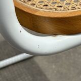 Cesca chair b32 model in white and wood by Marcel Breuer